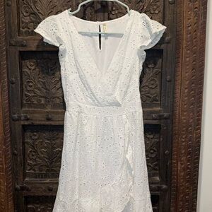 Elegant White Eyelet Dress